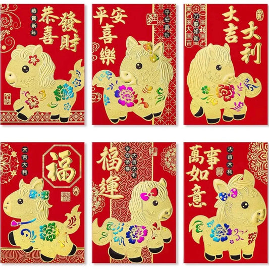 Red Horse Money Envelope (6pcs)
