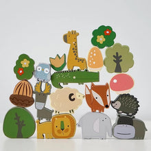 Load image into Gallery viewer, Wooden Animals in the Forest Stacker
