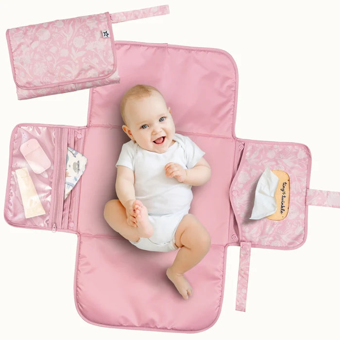 Tiny Twinkle Portable Diaper Changing Pad - Pink Floral