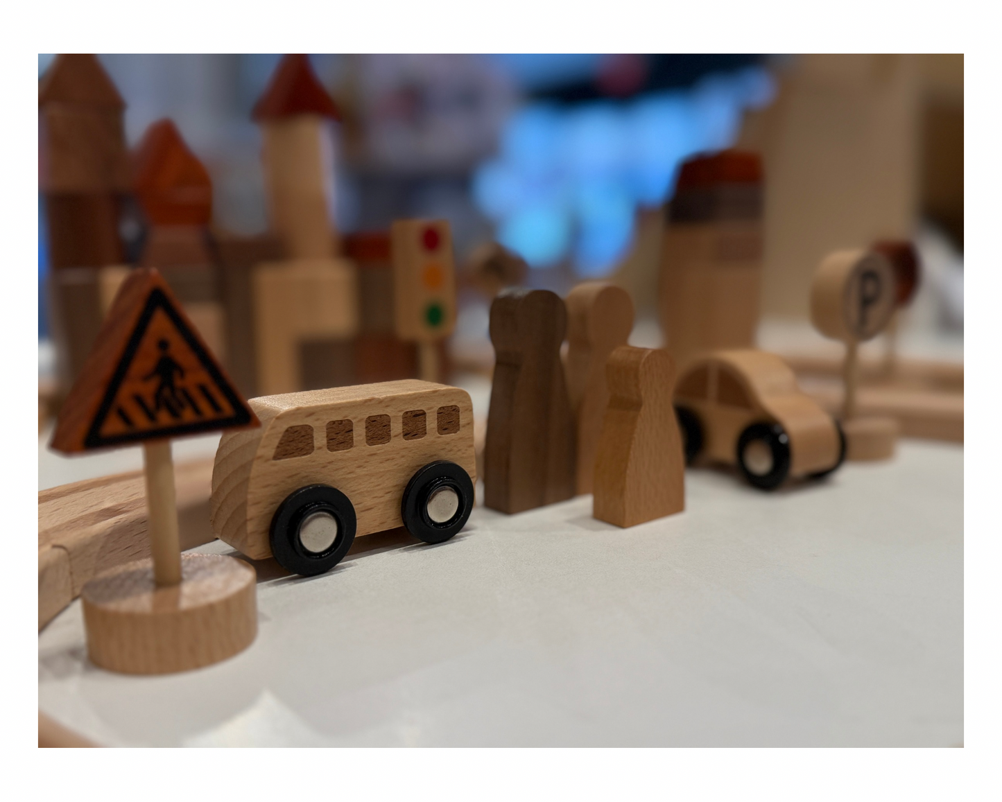 Wooden Natural Train Set