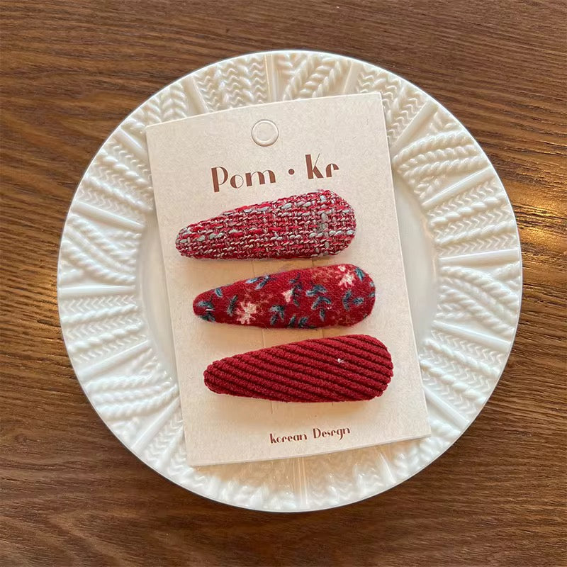 Baby Hair Clip Set - Red