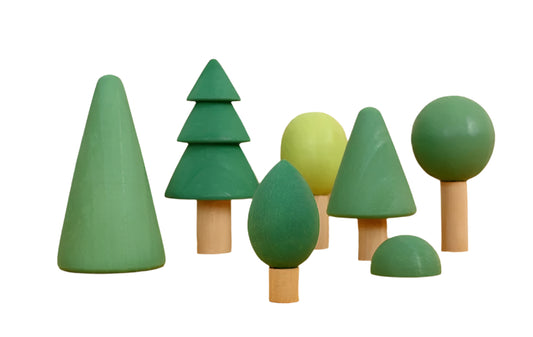 Wooden Trees Set (Green or Natural)