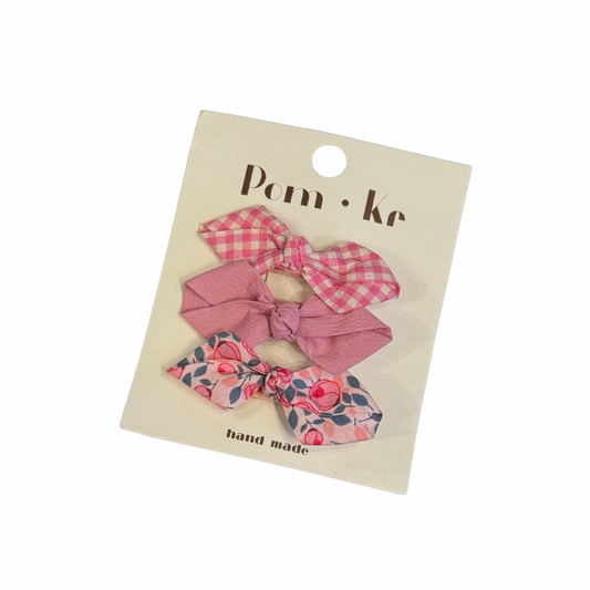 Baby Hair Bow Set - Bright Pink