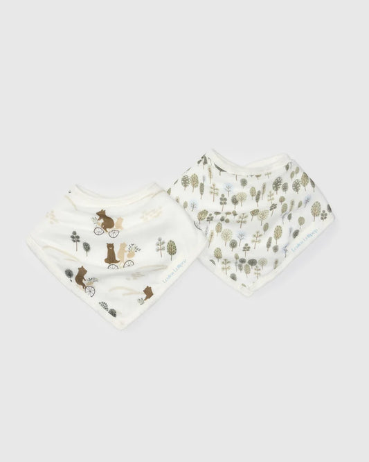 Bandana Bib Set: Bears on Bikes