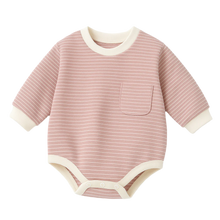 Load image into Gallery viewer, Organic Cotton Striped Onesie - Pink
