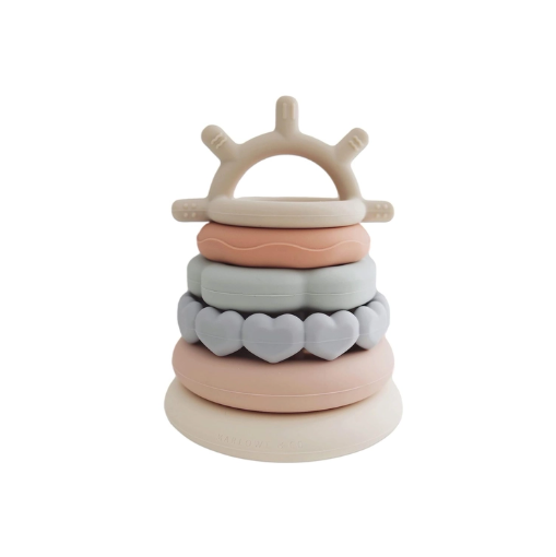 Classic Silicone Stacking Teething Ring Toy