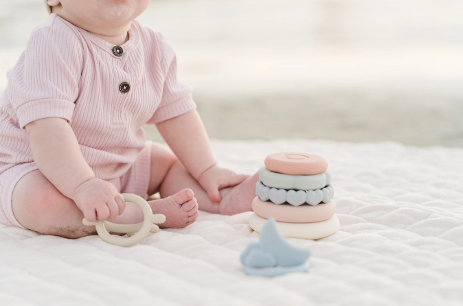 Classic Silicone Stacking Teething Ring Toy