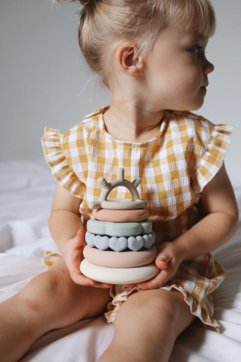 Classic Silicone Stacking Teething Ring Toy