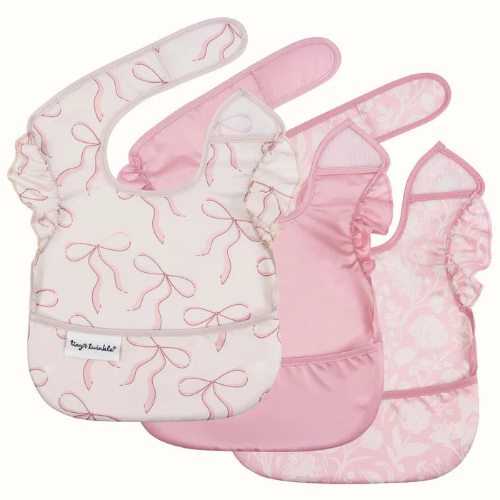 Tiny Twinkle Mess-Proof Easy Waterproof Food Bibs Multi-Pack Set