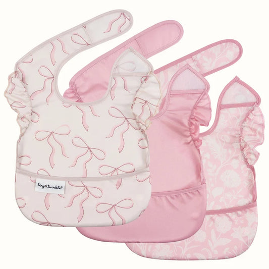 Tiny Twinkle Mess-Proof Easy Waterproof Food Bibs Multi-Pack Set