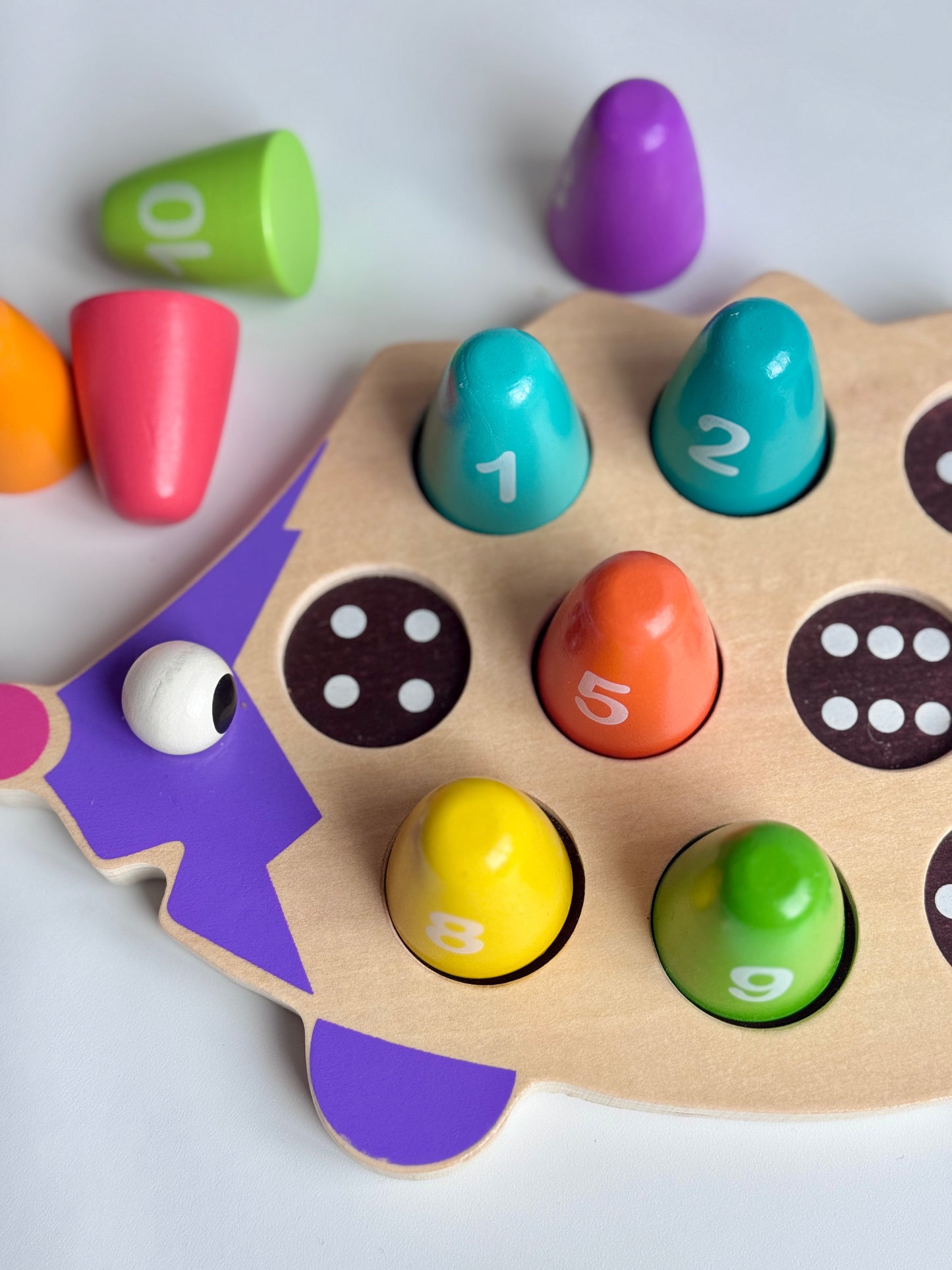 Wooden Hedgehog Number Pegs