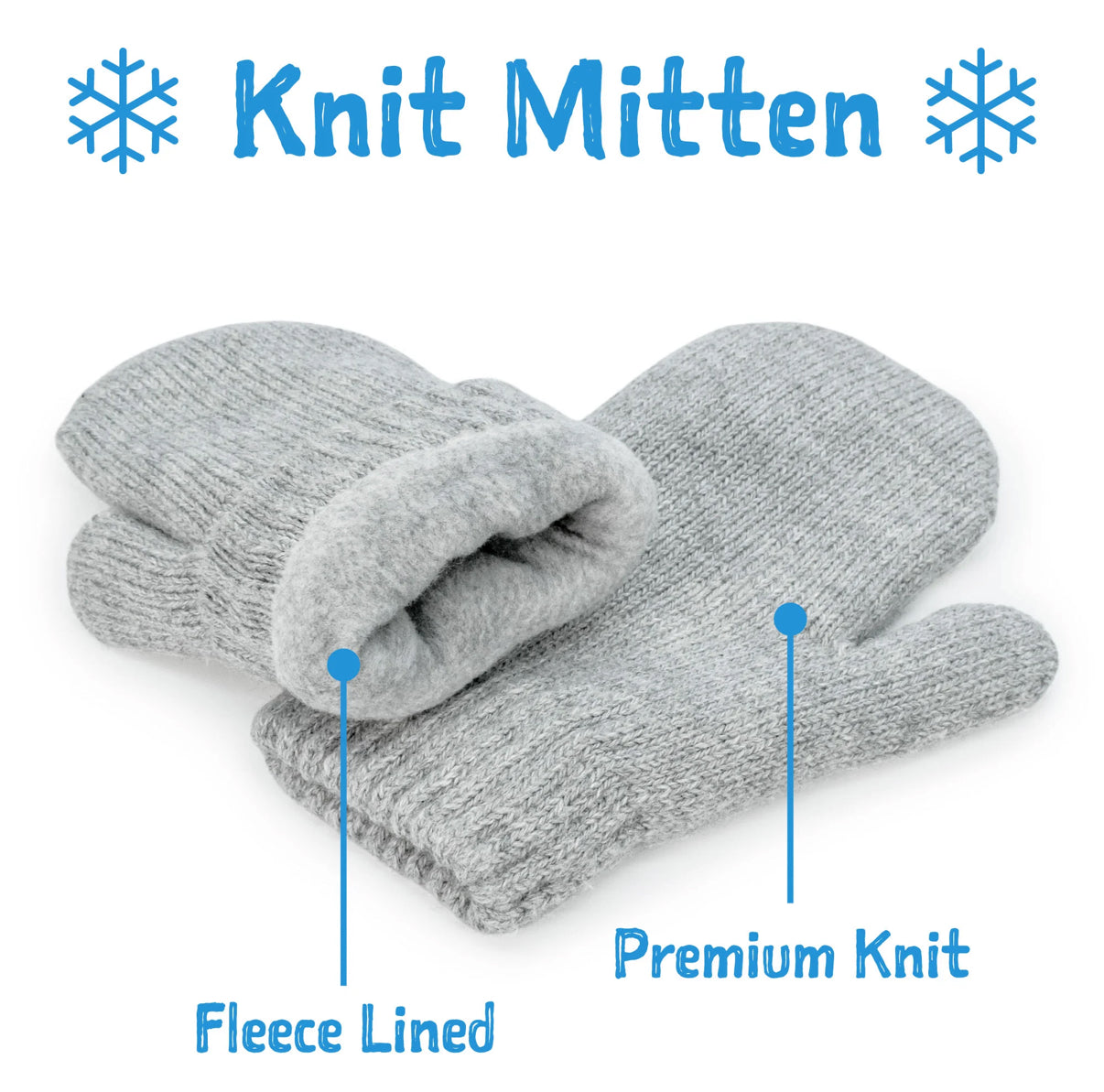 Kids Knit Mittens | Jet Black