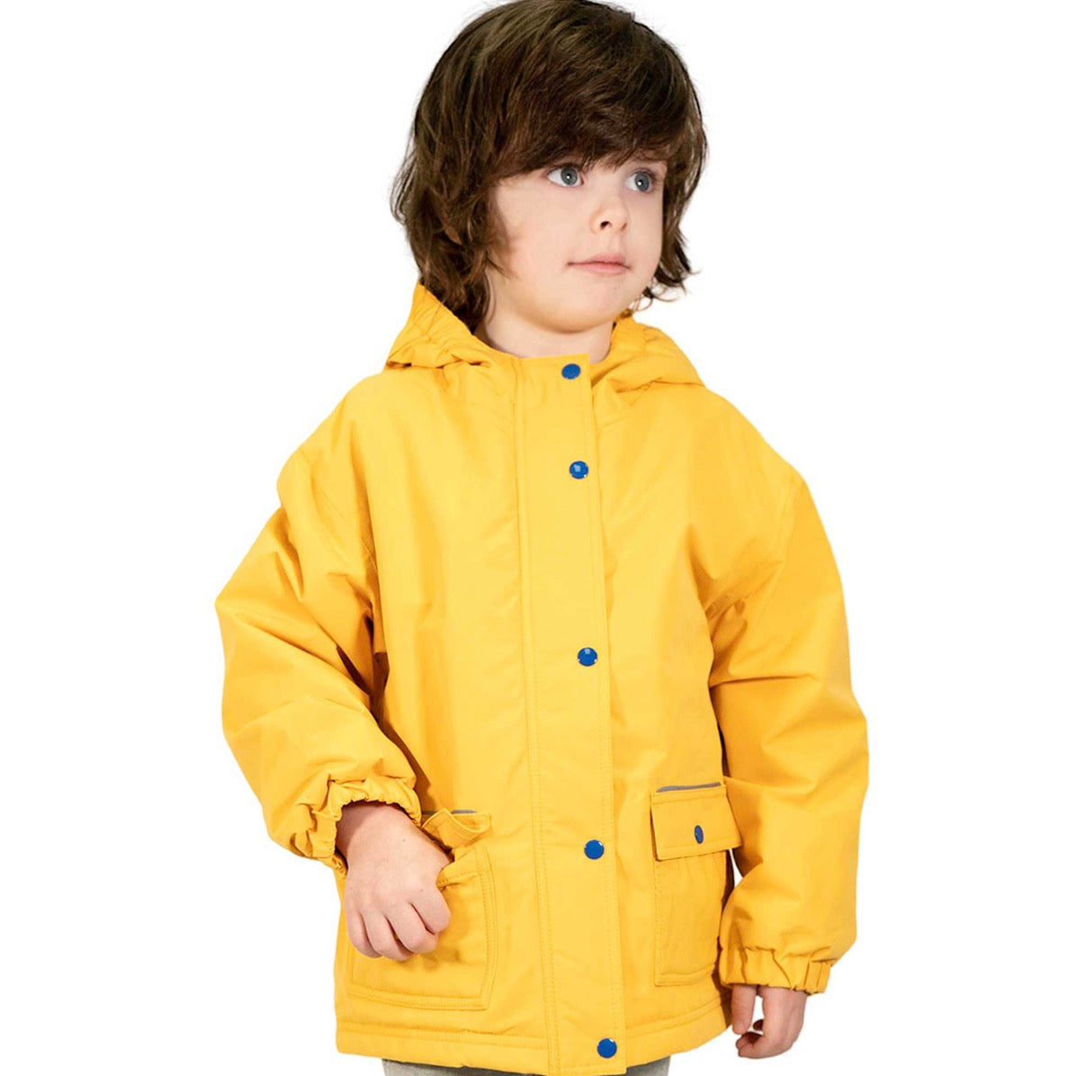 Yellow | Cozy Dry Rain Jacket (Fleece Lined)
