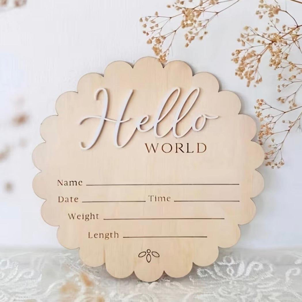 Wooden Hello World - White