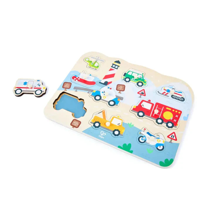 Emergency Vehicles Peg Puzzle