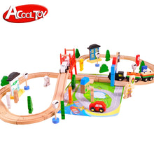 Load image into Gallery viewer, AC7506 Wooden Train Set 80pcs
