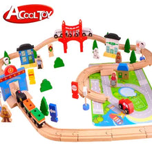 Load image into Gallery viewer, AC7506 Wooden Train Set 80pcs
