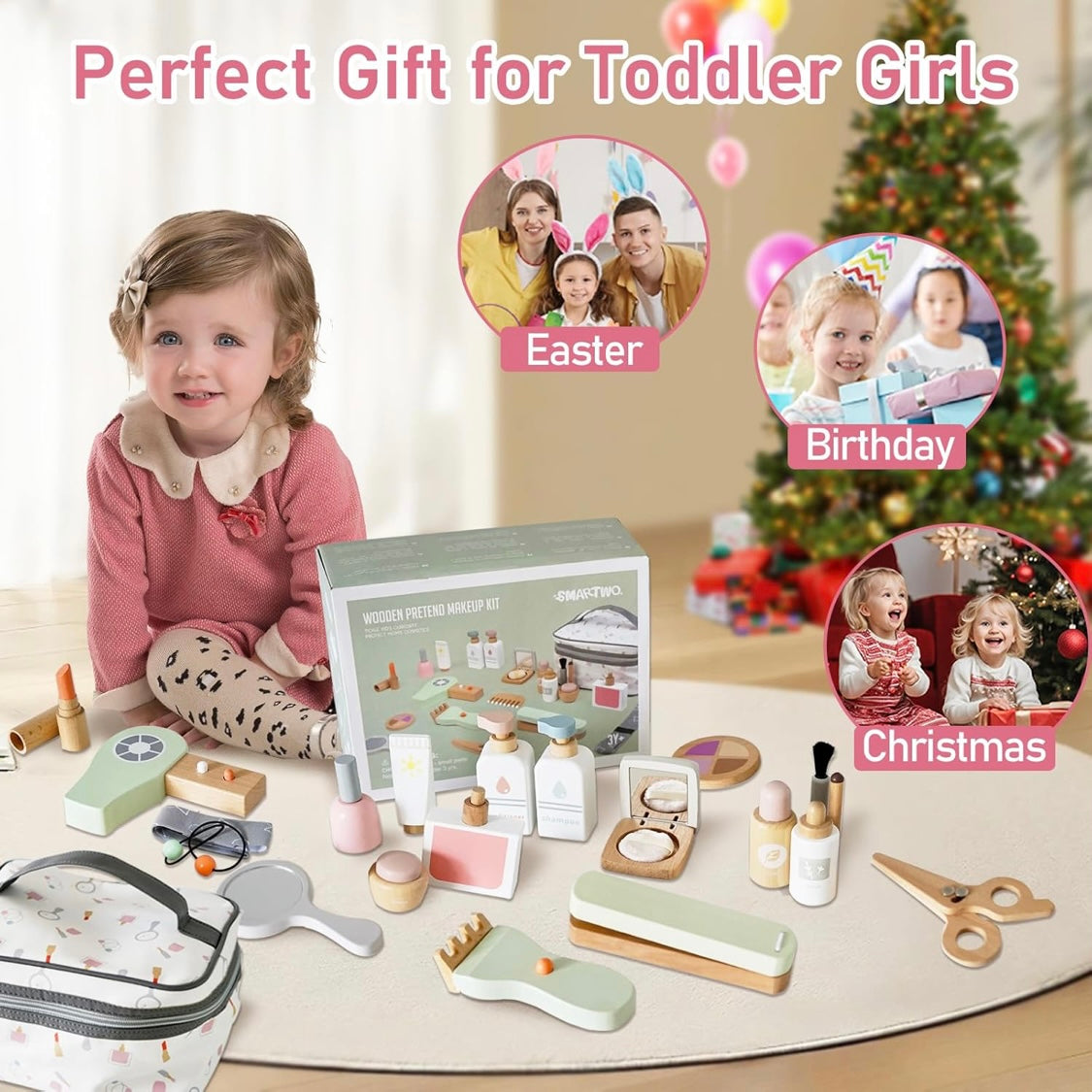 Wooden Pretend Makeup Kit (22 pcs)