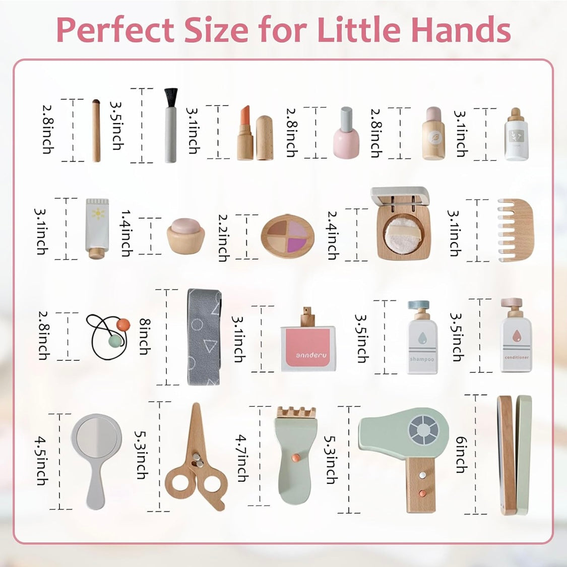 Wooden Pretend Makeup Kit (22 pcs)