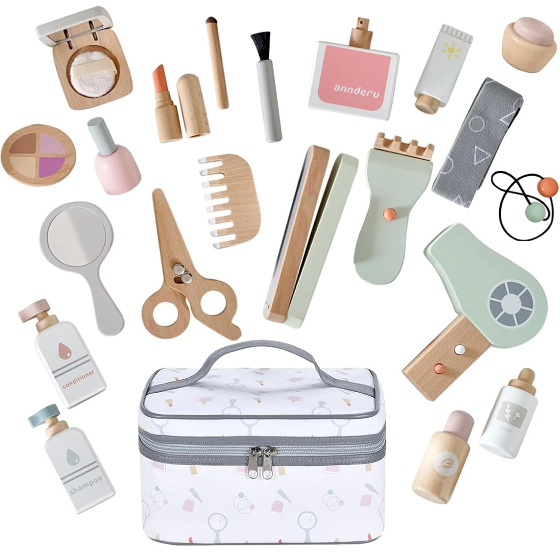 Wooden Pretend Makeup Kit (22 pcs)