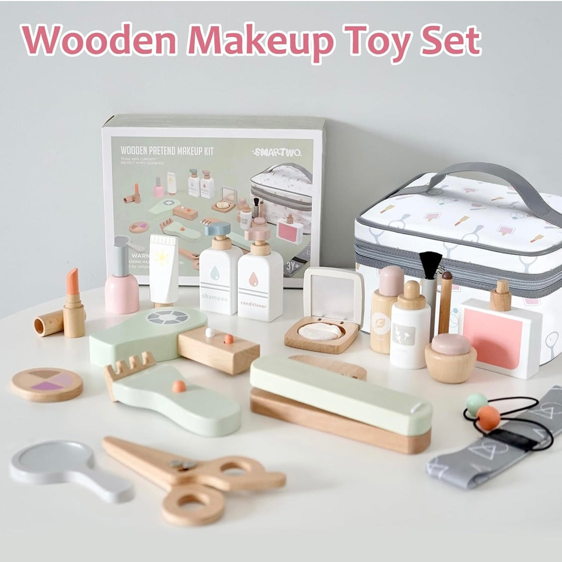 Wooden Pretend Makeup Kit (22 pcs)