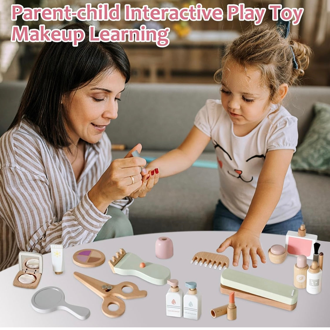 Wooden Pretend Makeup Kit (22 pcs)