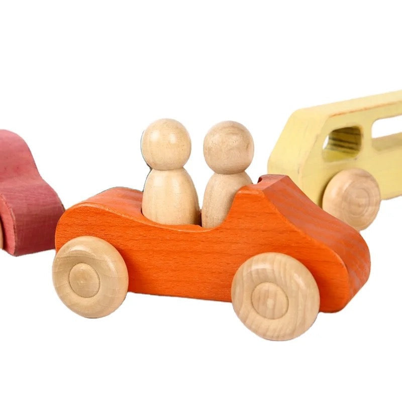 Mini Wooden Car - Rainbow (1 car)