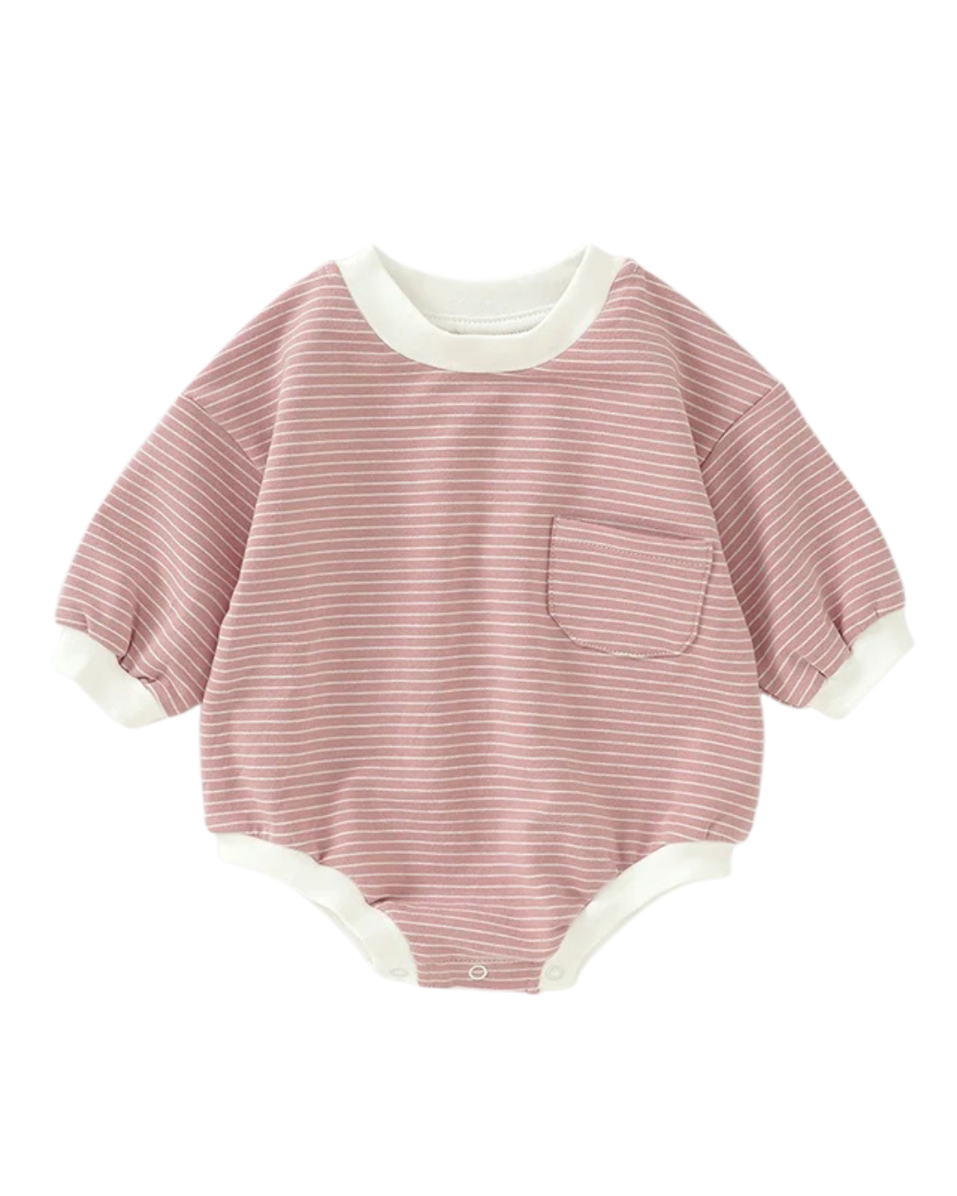 Organic Cotton Striped Onesie - Pink