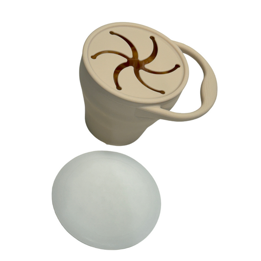 Silicone Collapsible Snack Cup - Beige