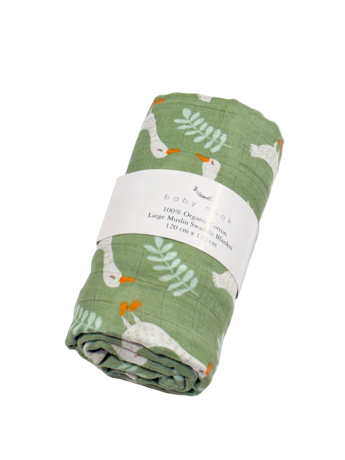 Organic Cotton Swaddle Blanket - Green Goose