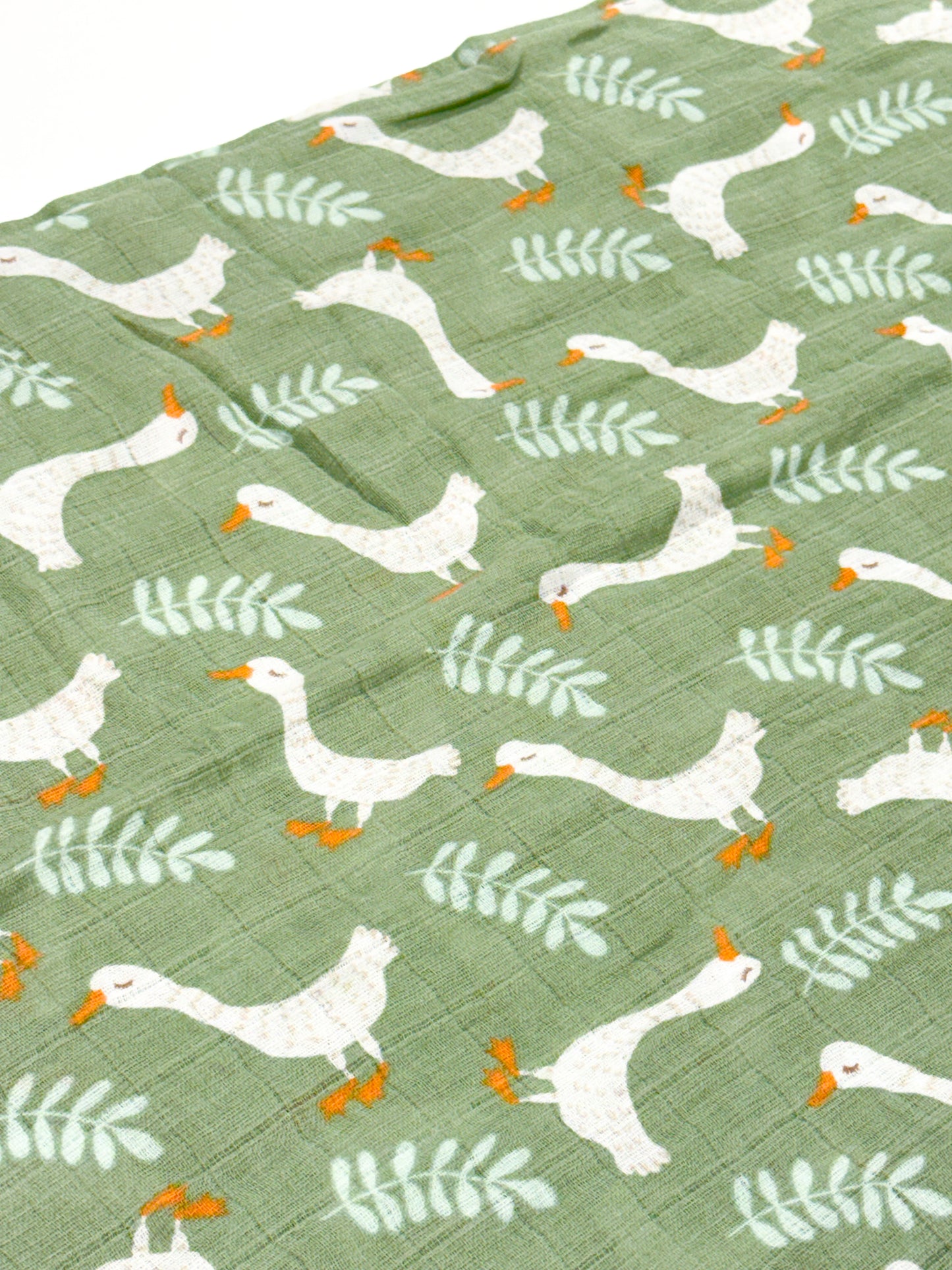 Organic Cotton Swaddle Blanket - Green Goose