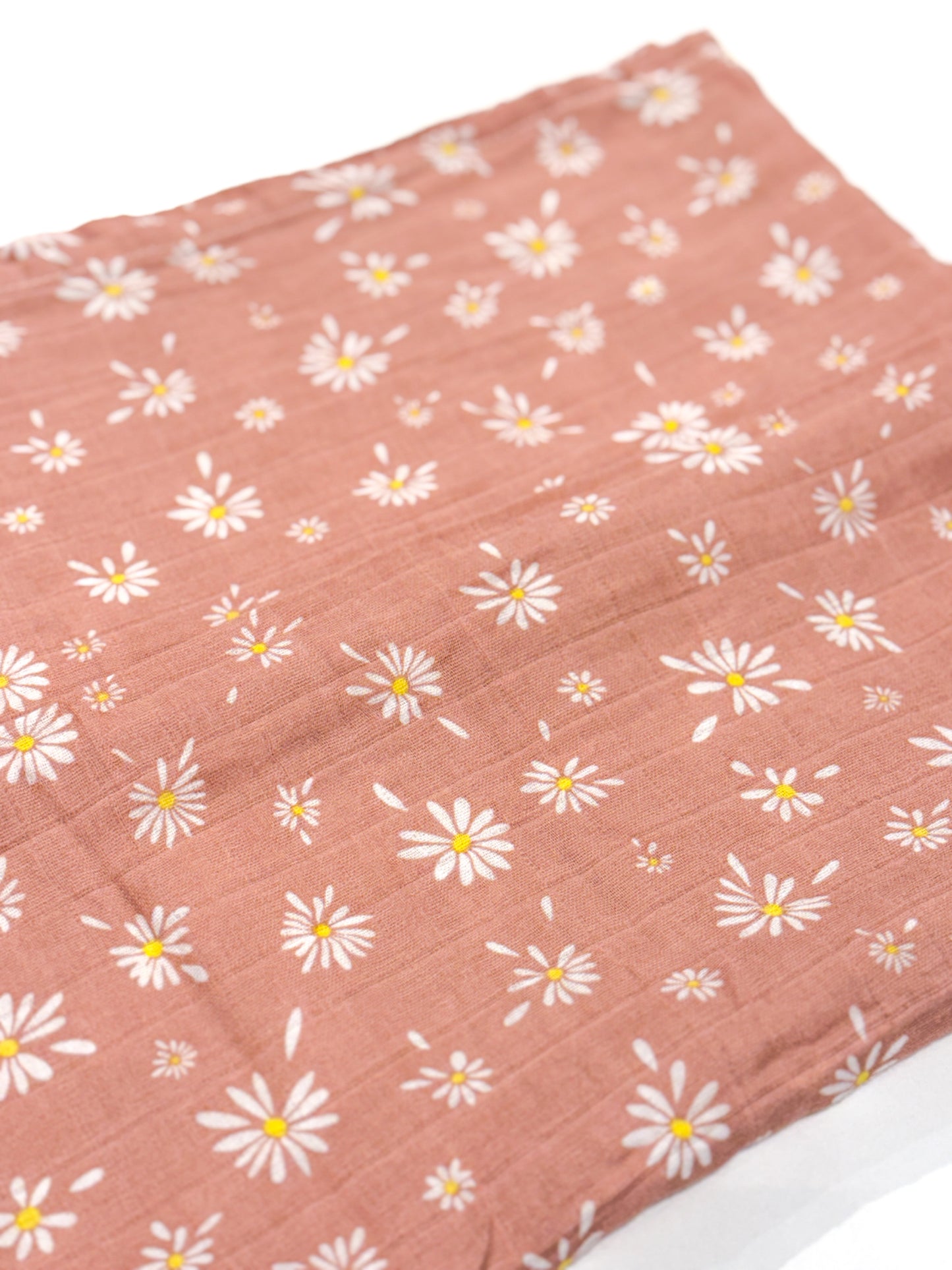 Organic Cotton Swaddle Blanket - Pink Daisy