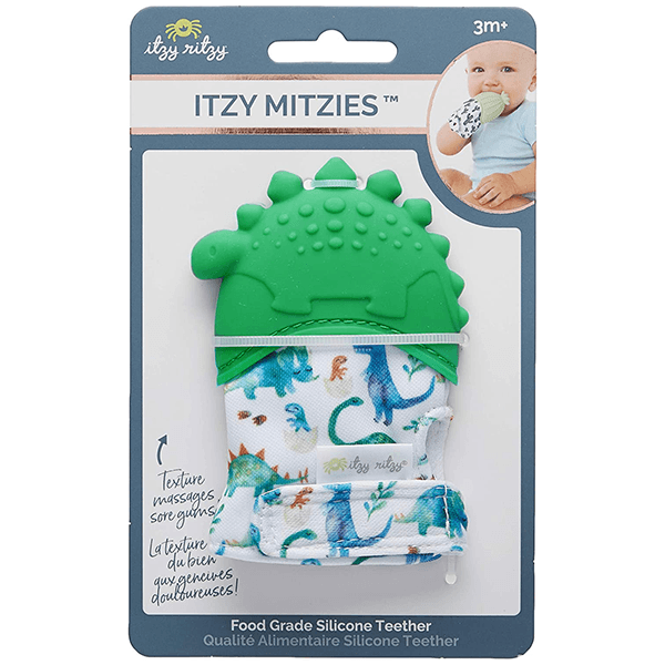 Itzy Teething Mitt Dinosaur
