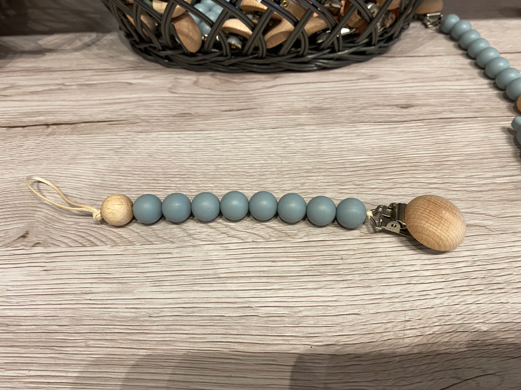Wooden Pacifier Clip & Silicone Beads