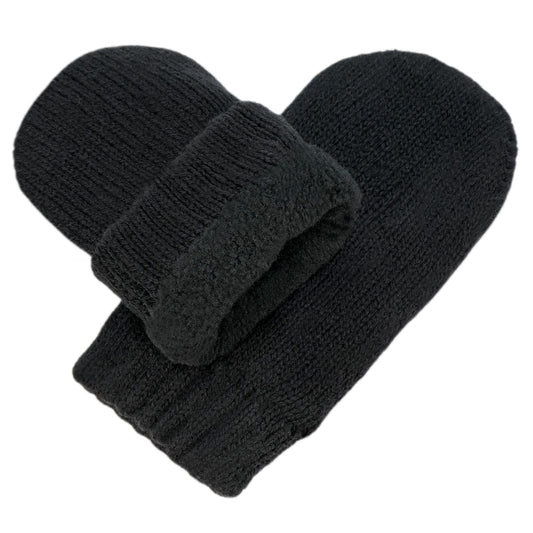 Baby Knit Mittens | Jet Black
