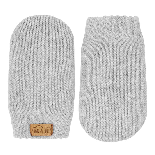 Baby Knit Mittens | Soft Grey