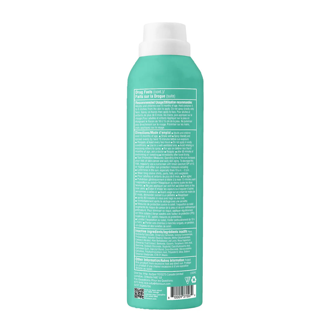 THINK Kids Clear Zinc Sunscreen Spray SPF 50 89ml