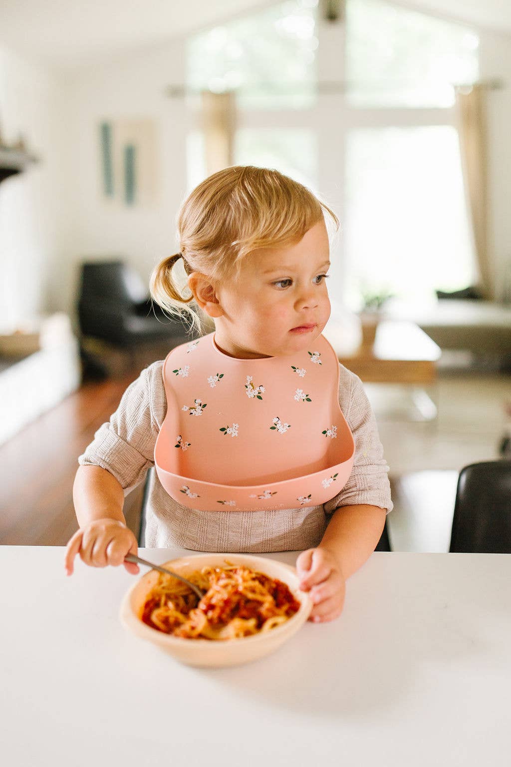Silicone Bib: Confetti Blush