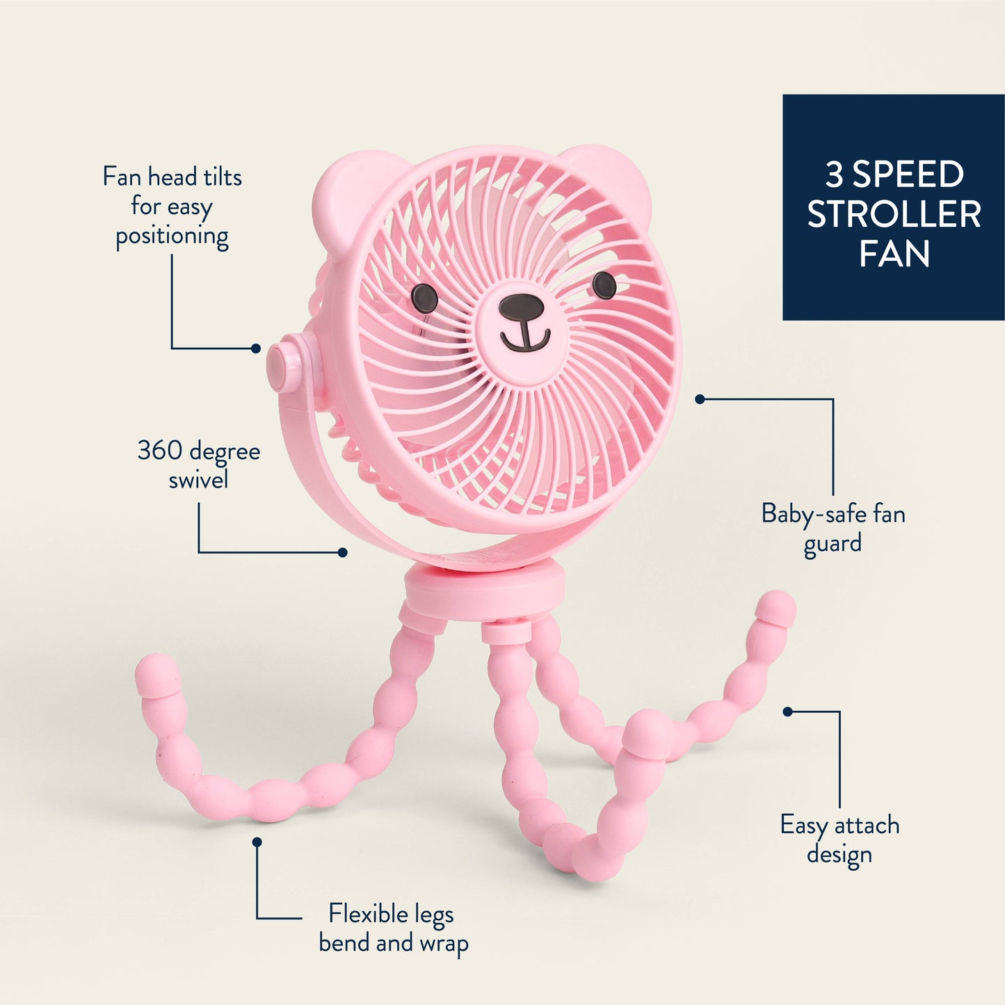 Itzy Breeze 3-Speed Stroller Fan™: Taupe