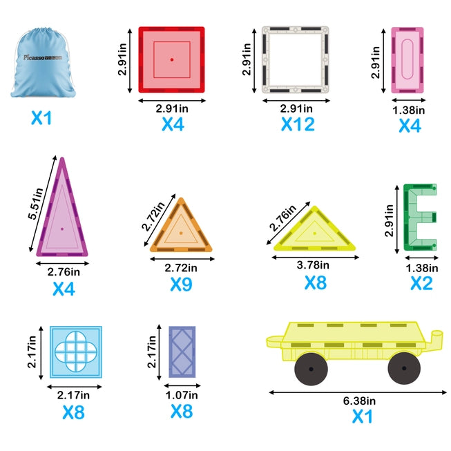 61pc Magnetic Tile Building Set