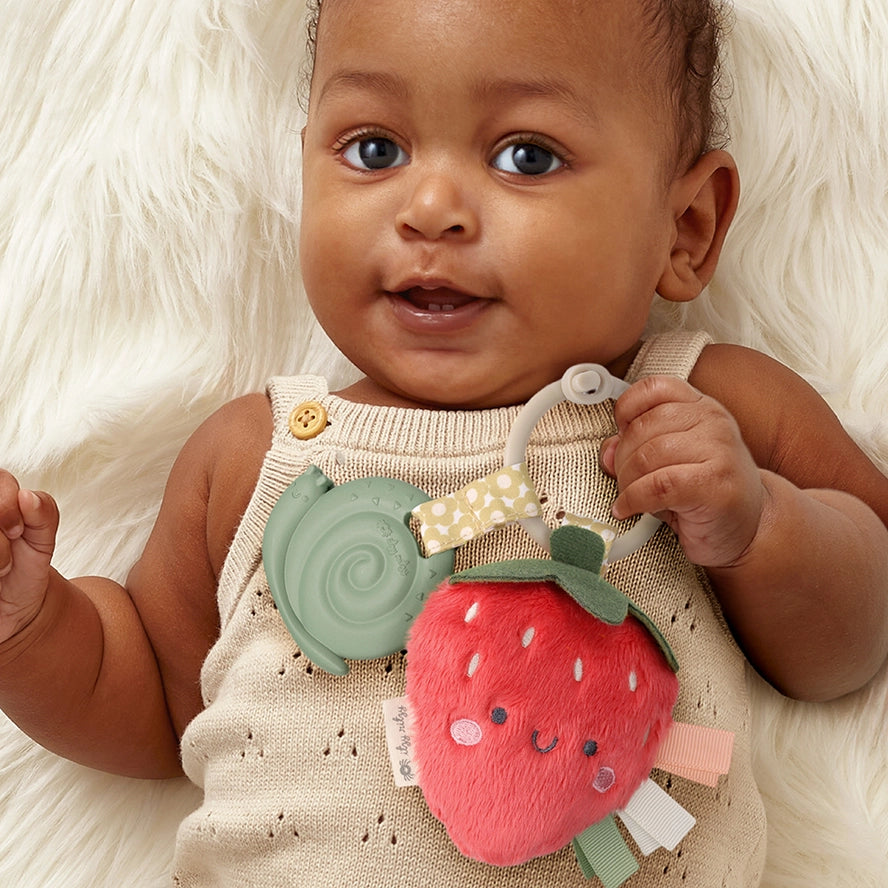 Itzy Pal™ Plush + Teether - Strawberry