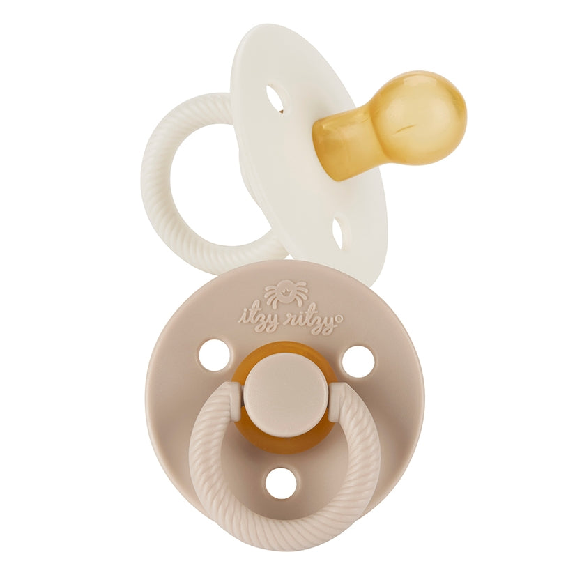 Itzy Soother™ Natural Rubber Paci Sets - Beige (6M+)