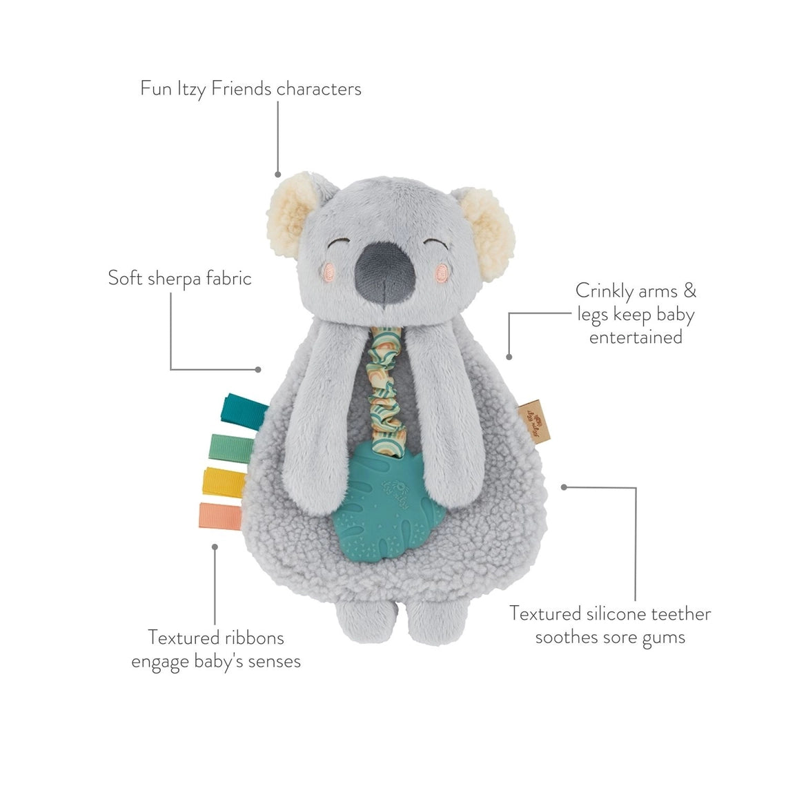 Holiday Itzy Lovey™ Plush + Teether Toy - Bear