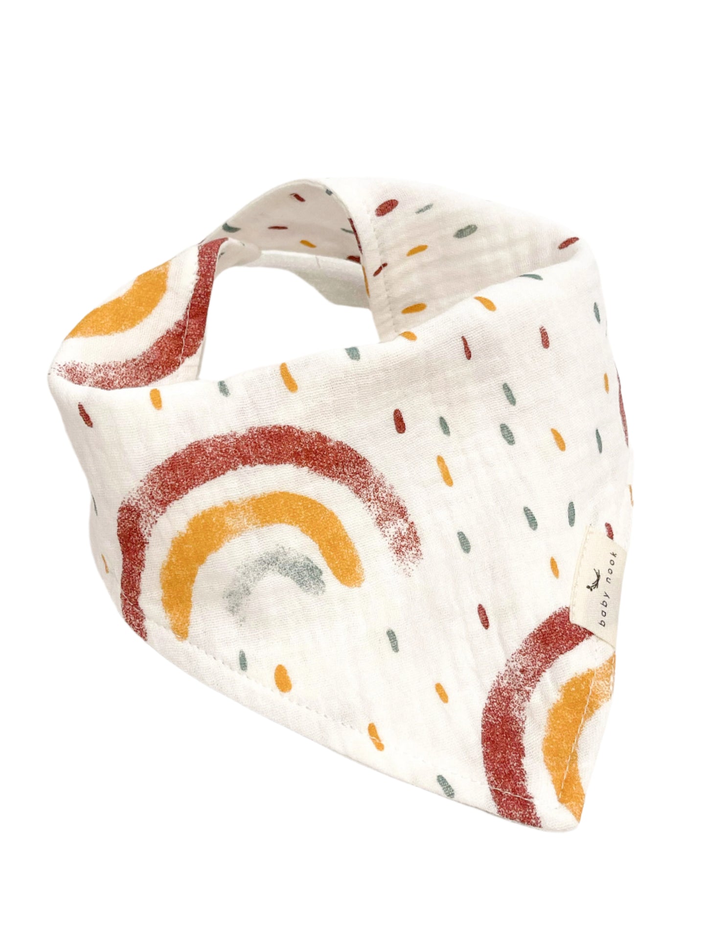 Cotton Muslin Bandana Bib - Rainbows
