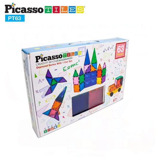63pc Magnetic Tile Building Set
