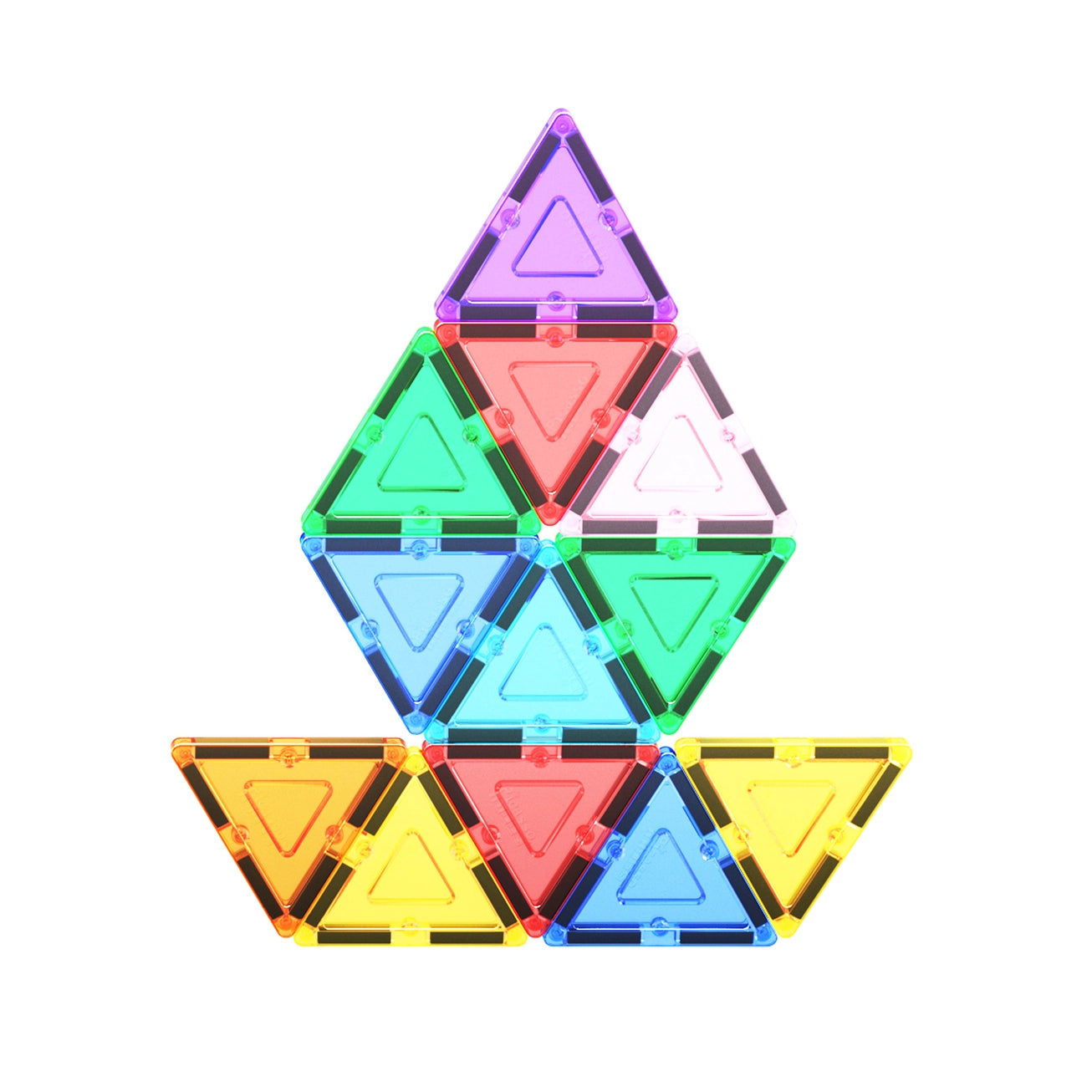 12pc 3D Magnetic Building Tiles - Equilateral Triangle