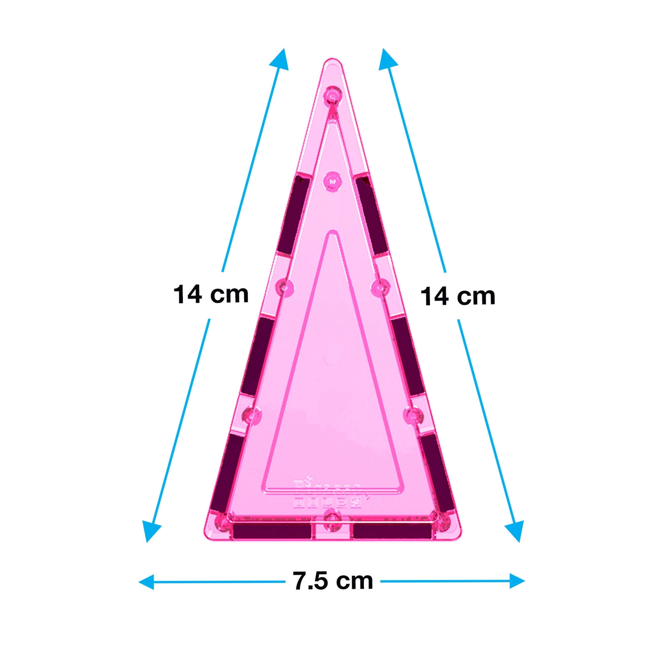 12pc 3D Magnetic Building Tiles - Tall Triangle