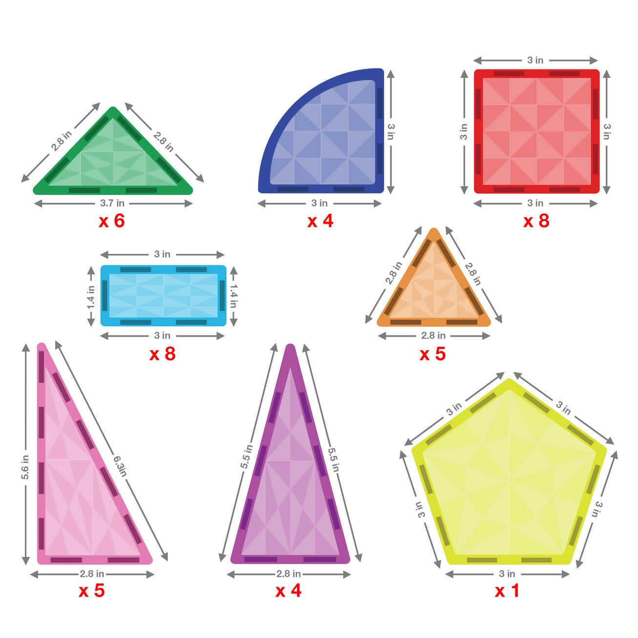 41pc Magnetic Tile Building Block