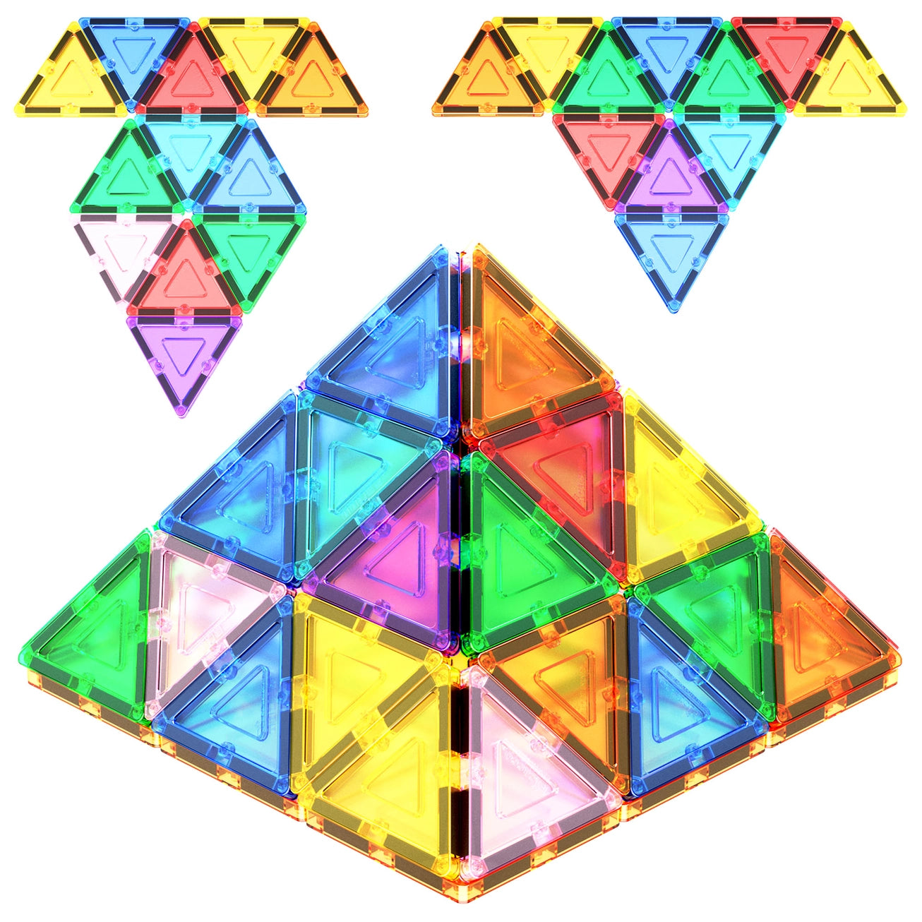 12pc 3D Magnetic Building Tiles - Equilateral Triangle