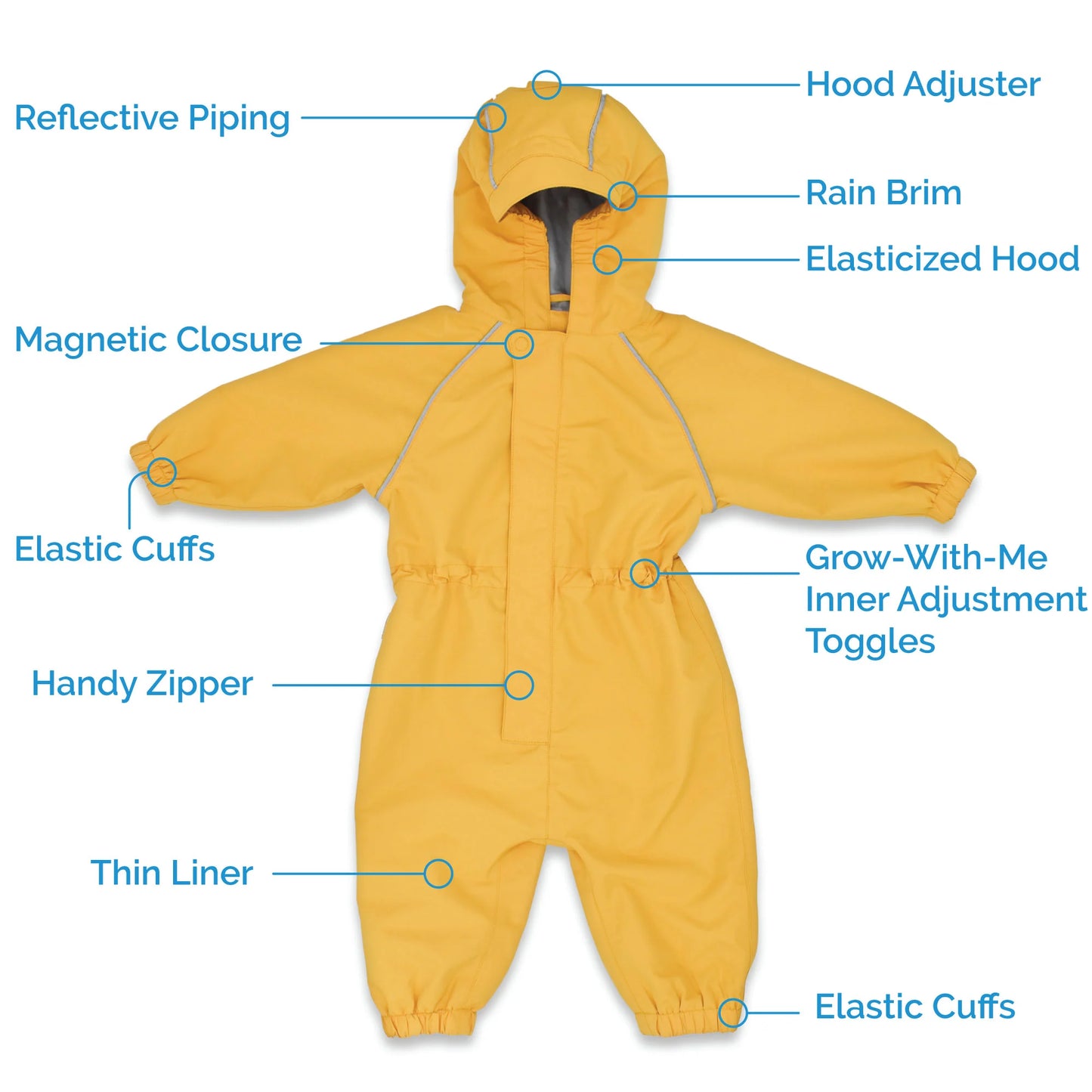 Kids Thin-Lined Rain Suits | Nebula Blue